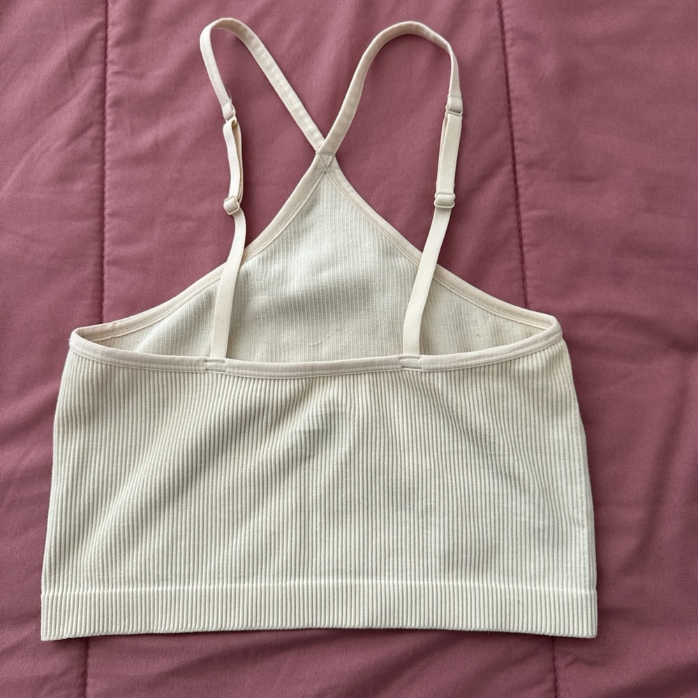 Colsie Ivory Ribbed Bralette - Picture 2 of 3